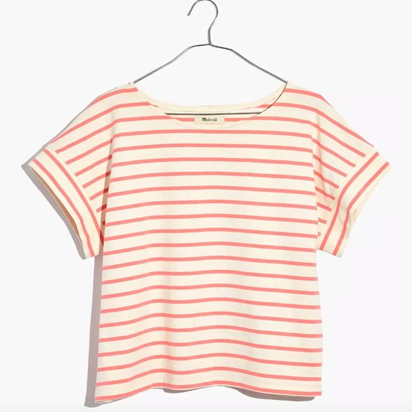 Madewell Boxy Crop Tee In Tacoma Stripe 